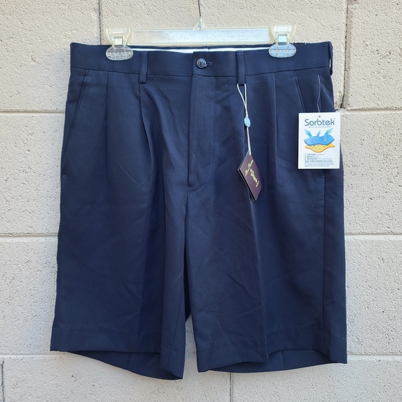 Alan Flusser Other - Alan Flusser | Golf No Iron Sweatwicking Navy Shorts NEW Size 32 Waist